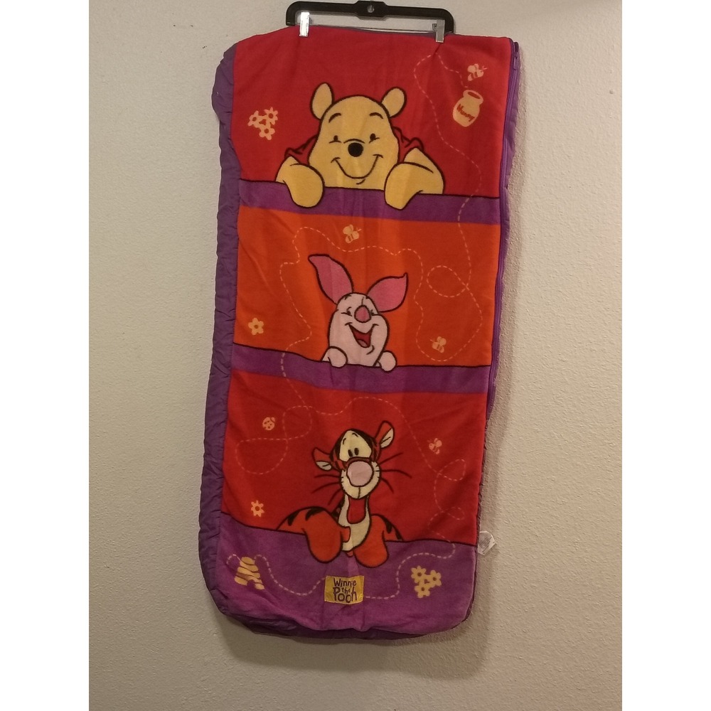 Disney Winnie the Pooh Kids ReadyBed Inflatable Sleeping Bag Fleece Red Purple